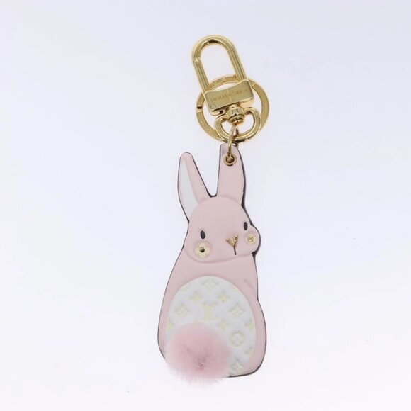 LOUIS VUITTON Monogram Bunny Charm Charm Leather Pink White M01560 Auth 133681M - Picture 2 of 9